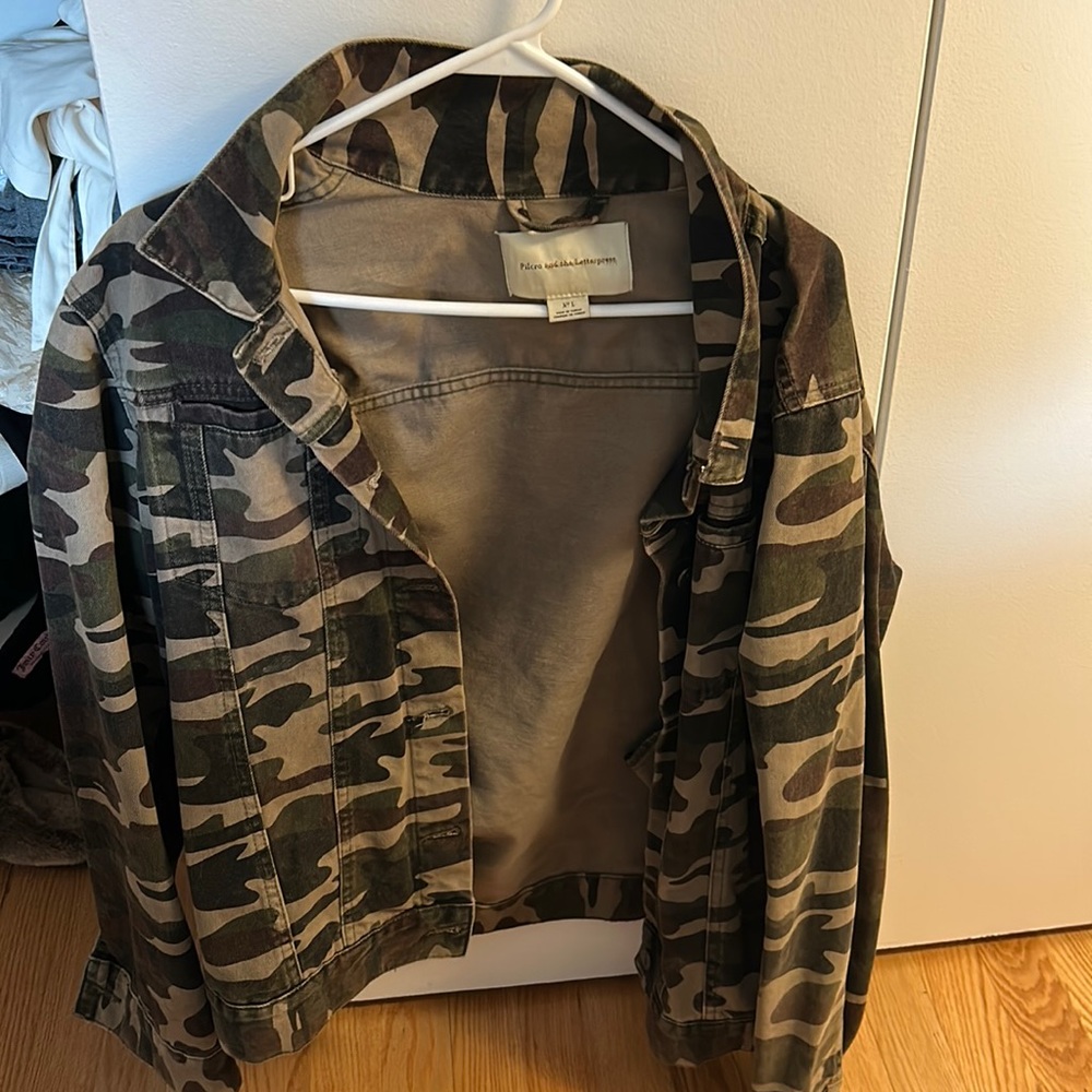 Anthropologie Camo Jean Jacket